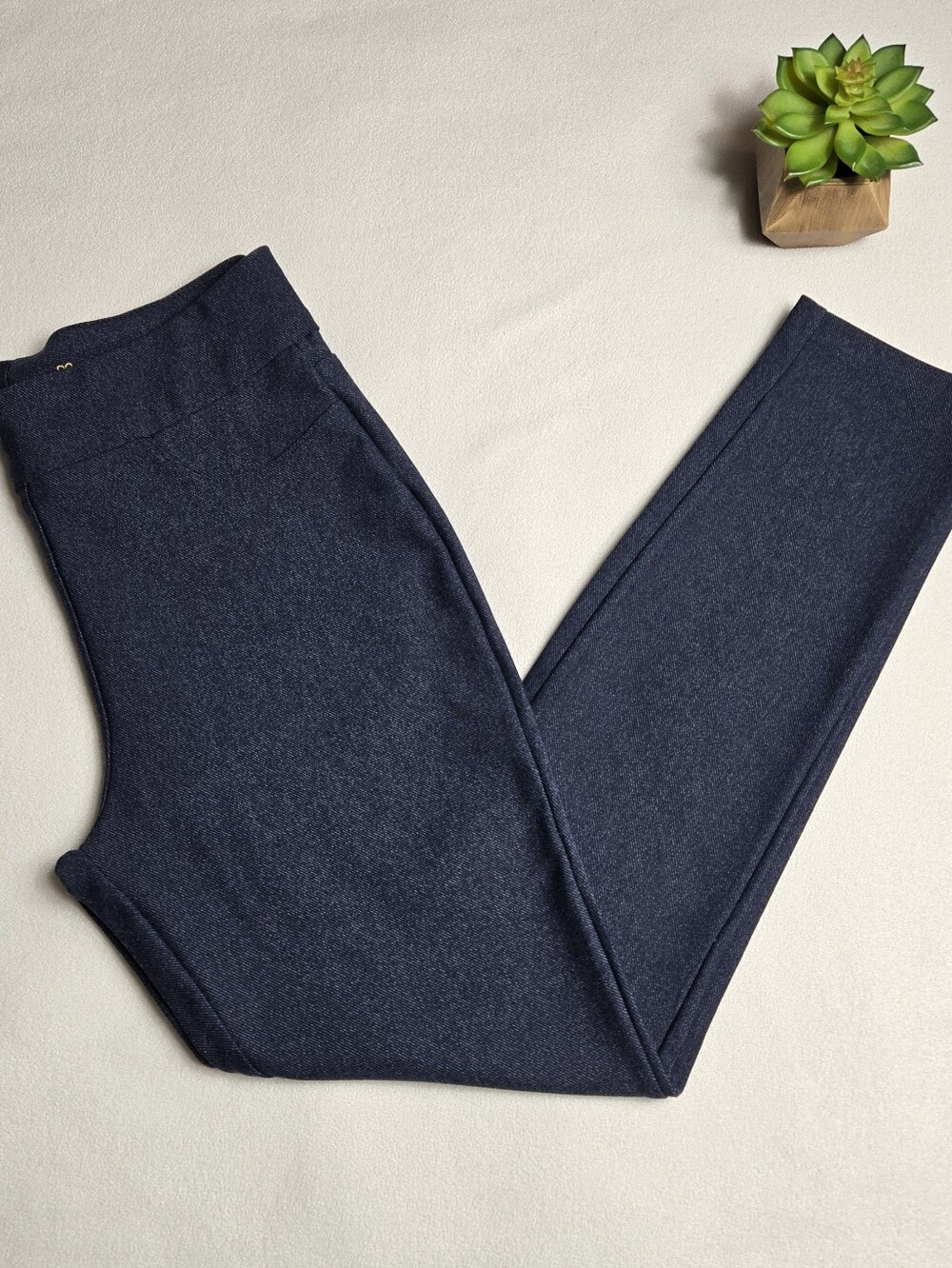 Honeylove Women's Dark Blue Stretch Flat-Front Pants